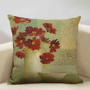 Axyaa Vintage Flower Cushion Cover 45x45cm Square Pillow Case Nostalgic Design