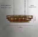 Axyaa Modern Grey Glass Chandelier, Ceiling Mounted Oval Lighting Fixture for Living Room