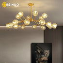 Axyaa Crystal Sphere Chandelier: Adjustable Metal Molecular Ceiling Light for Luxury Ambience