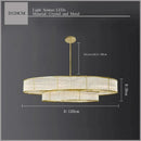 Axyaa Golden Crystal LED Chandelier Luxe Round Pendant Light for Home