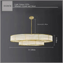 Axyaa Golden Crystal LED Chandelier: Luxurious Round Pendant Light for Dinning & Living Room