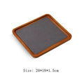 Axyaa Wooden Microfiber Velvet Jewelry Display Tray Round Corner Storage Tray