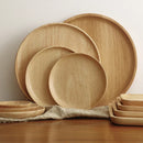 Axyaa Solid Wood Round Tea Plate for Desserts, Fruits, and Snacks