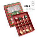 Axyaa Christmas Spoon Fork Set with Santa Claus Design