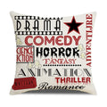 Axyaa Retro Movie Subtitle Linen Pillowcase 45x45cm Sofa Cushion Cover