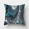 Axyaa Marble Ocean Sea Pattern Polyester Throw Pillow Cover - Home Sofa Decor