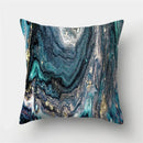 Axyaa Marble Ocean Sea Pattern Polyester Throw Pillow Cover - Home Sofa Decor