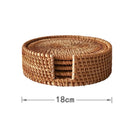 Axyaa Rattan Table Mats Set, Heat Resistant, Scald Resistant, Dining Coasters, Household Use