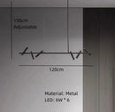 Axyaa LED Metal Chandelier: Minimalist Suspension Light for Dining Room Height Adjustable