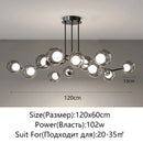 Axyaa Smoke Gray Glass Ball Chandelier Pendant Light for Modern Living Room