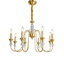 Axyaa Black Gold Iron Crystal Chandelier for Classic Indoor Home Lighting