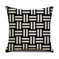 Axyaa Geometric Line Print Linen Cushion Cover - Home & Car Decor Pillowcase