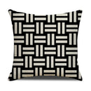 Axyaa Geometric Line Print Linen Cushion Cover - Home & Car Decor Pillowcase