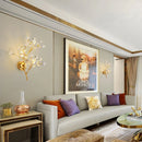 Axyaa Romantic Crystal Wall Sconce Light with Gold Metal Branches