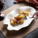 Axyaa Lotus Leaf Fish Plate Ceramic Creative Serving Dish Restaurant Tableware
