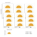 Axyaa Boho Yellow Orange Half Sun Wall Stickers for Home Decoration