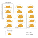 Axyaa Boho Yellow Orange Half Sun Wall Stickers for Home Decoration