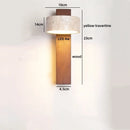 Axyaa LED Wall Lamps: Up Down Rotate, Yellow Travertine Wood Art Decor, Kids Bedroom, Bathroom