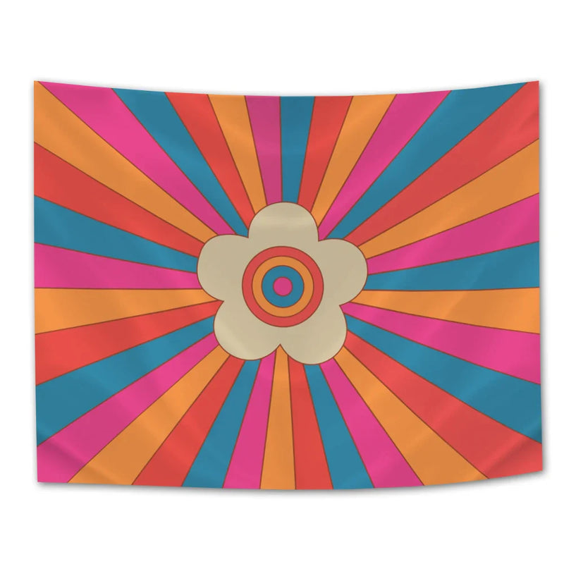Boho Sun Moon Phase Rainbow Tapestry by Axyaa - Bedroom Decor Bedspread