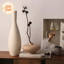 Brushed Ceramic Vase Set by Axyaa - Minimalist Table Decor & Room Aesthetics