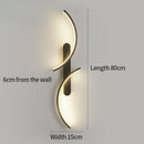 Axyaa Double Curve LED Wall Lamp for Bedroom, Modern Indoor Sconces Lighting Fixture