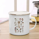 Axyaa Mushroom Enamel Coffee Mug with Handle - Creative Tea Water Cup Ideal for Travel