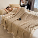 Axyaa Double Layer Milk Velvet Blanket for Bed Sofa Single Double
