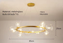 Axyaa Nordic Glass Pendant Light in Black Gold Metal for Parlor & Bedroom