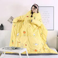 Axyaa Cozy Sleeved Quilted Pillow Blanket: Fashionable & Comfortable Dual-Purpose Bedding