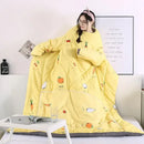 Axyaa Cozy Sleeved Quilted Pillow Blanket: Fashionable & Comfortable Dual-Purpose Bedding