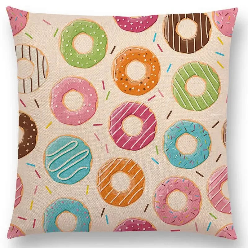 Axyaa Chocolate Candy Donuts Ice Cream Cushion Cover Party Throw Pillow Case