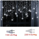 Axyaa Snowflake LED Lights: 8 Modes, Waterproof Fairy Curtain Garland for Xmas, Party, Wedding