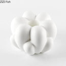 Axyaa White Resin Vase Petal Ornament Artistic Flower Vessels Decor Dried Flower Vases