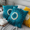 Axyaa Velvet Pink White 3D Chrysanthemum Throw Pillow Bouquet Model