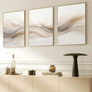 Axyaa Golden Beige Abstract Art Poster Brush Strokes Nordic Painting Wall Decor