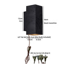 Axyaa Black Travertine Stone LED Wall Lamp Vintage Industrial Stair Light
