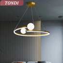 Axyaa LED Ring Chandelier for Nordic Modern Decor in Living Room, Bedroom, Dining Room
