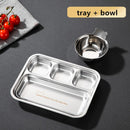 Axyaa Stainless Steel Divided Dinner Tray | Food Plate for Students, Canteen, Restaurant
