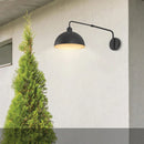 Axyaa Adjustable Black Metal Long Arm Wall Lamp for Bedroom Reading