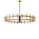 Axyaa Luxury Gold Chandeliers for Living Room in America with Glass Crystals and LED Lighting