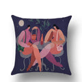 Abstract Portrait Painting Linen Sofa Pillow Case Set by Axyaa Art Decor