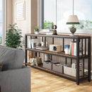Axyaa Industrial 3 Tier Console Table for Entryway, 70.89" Rustic Sofa Table
