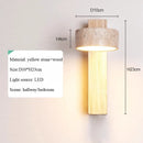 Axyaa Rotatable Wooden Bedroom Wall Lamp - Japanese Wabi Sabi Style