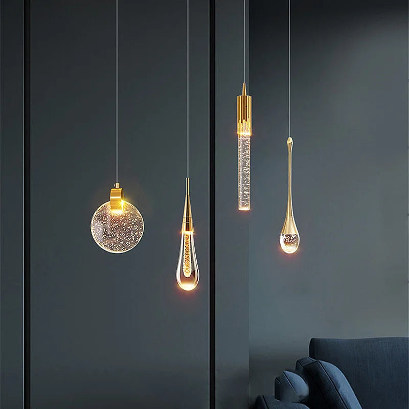 Axyaa Bubble Crystal Pendant Lights: Elegant Indoor Hanging Lamp for Home Decor