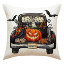Axyaa Halloween Skull Head Pumpkin Pillow Covers for Horrible Holiday Home Decor