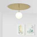 Axyaa Gold LED Ball Ceiling Light for Corridor, Bedroom, and Bar - Minimalist Designer Style