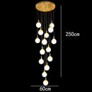 Axyaa Crystal Chandelier Stair Pendant Lamp Living Room Lights
