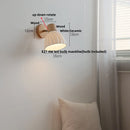 Axyaa Nordic Modern Wood Amber Glass LED Wall Sconce Stair Light FixtureLampara