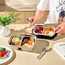 Axyaa Stainless Steel Divided Bento Lunch Box - Portable & Sealed