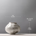 Axyaa Retro Earthenware Pot Model Room Tea Study Flower Arrangement Pottery Hand-Painted